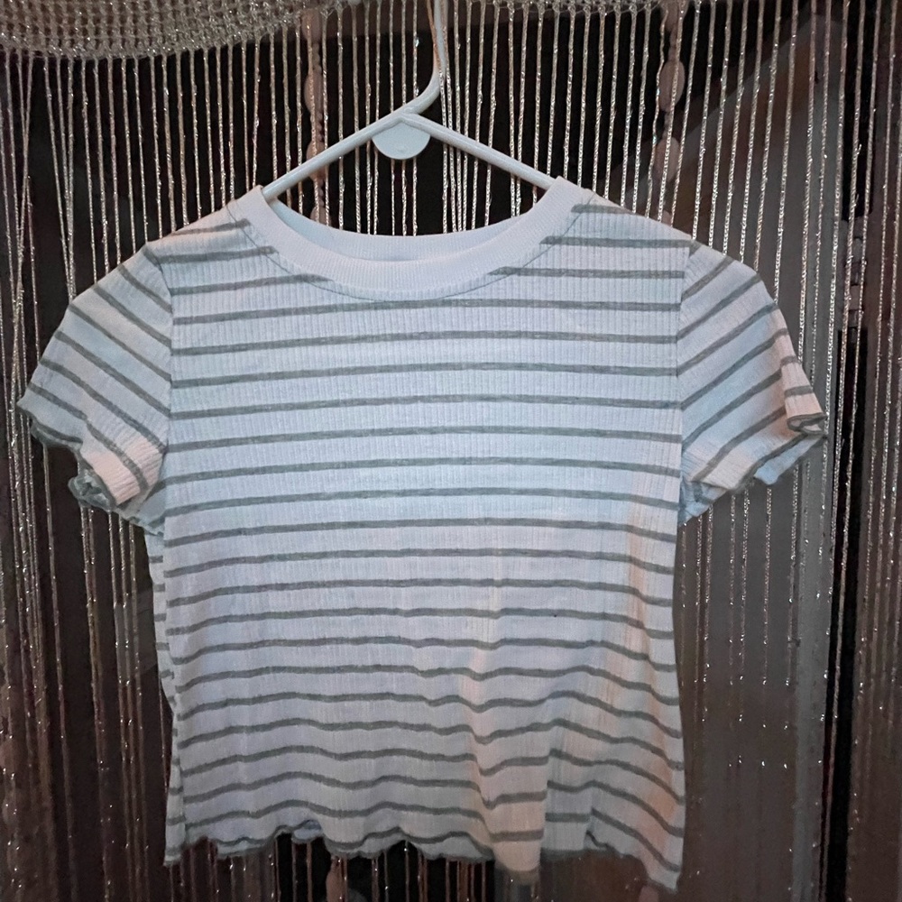 striped crop tee